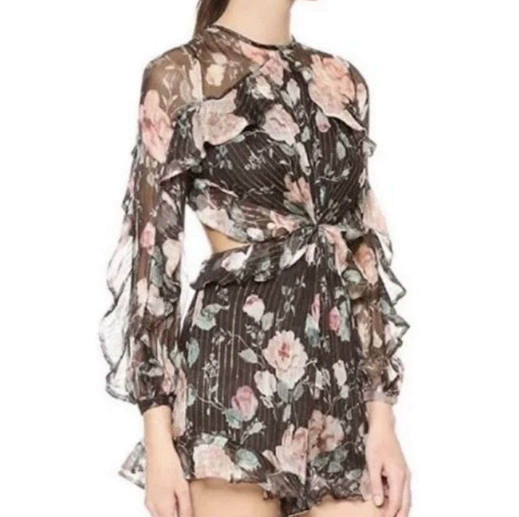 Playsuit Zimmermann Moncur Ruffle Dress Zimmermann Black Silk