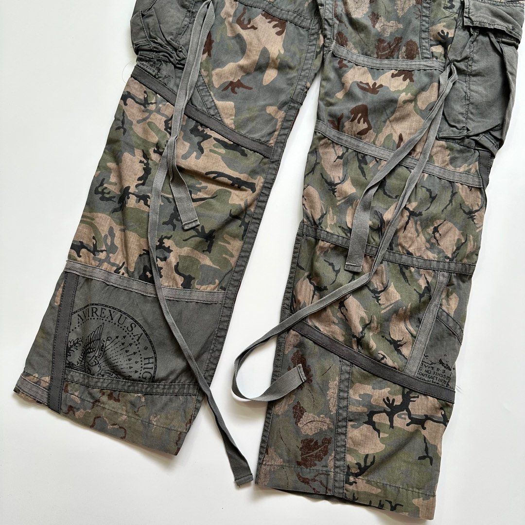 1990s Avirex Camo Bondage Cargo Pants