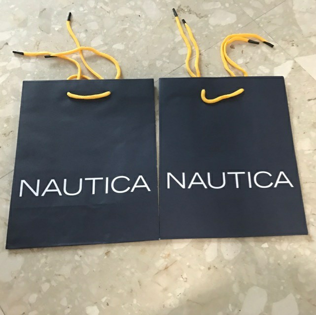 27 x 21.5 cm. Nautica Paper Bag @ $2 each, Everything Else on Carousell