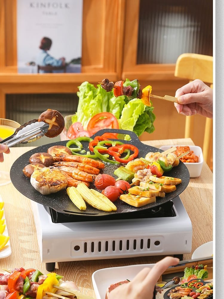 38CM Korean BBQ Grill Plate Pan Furniture Home Living Kitchenware Tableware Bakeware on Carousell