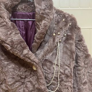 紫色毛毛外套 氣質 貴婦