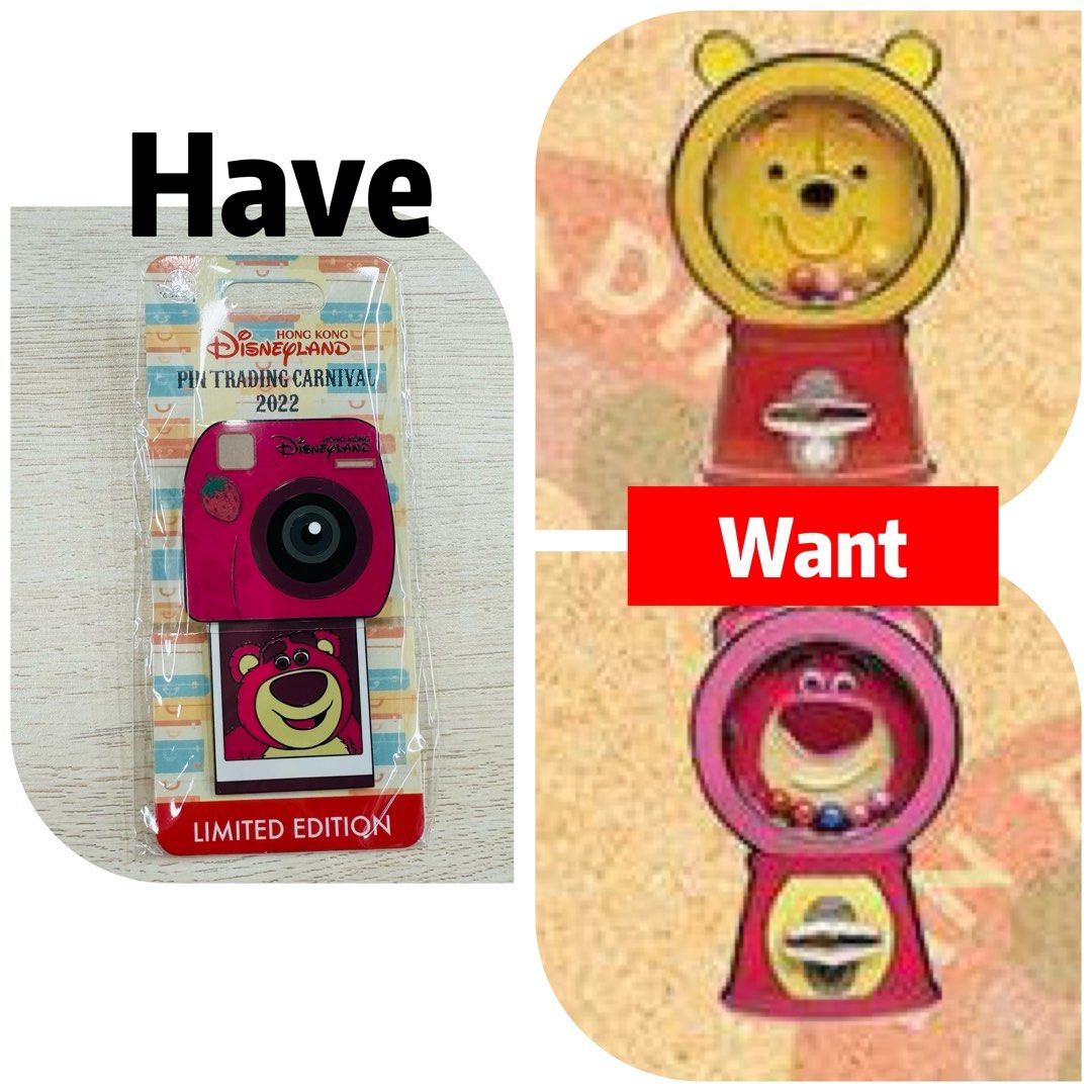 [交換] Disney Pin 迪士尼徽章 Lotso Pooh 一換一, 興趣及遊戲, 玩具 & 遊戲類 - Carousell