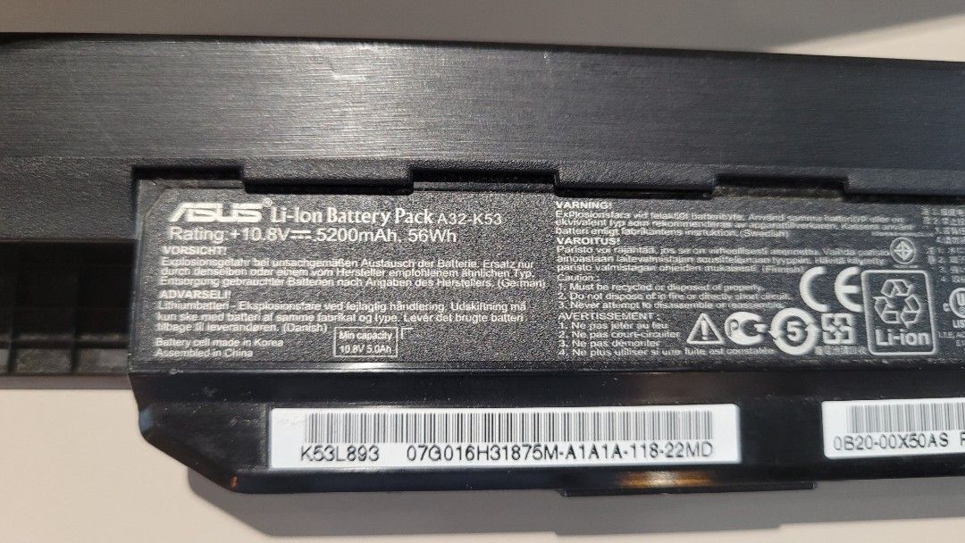 ASUS Li - Long Battery Pack A32-K53, Computers & Tech, Parts ...