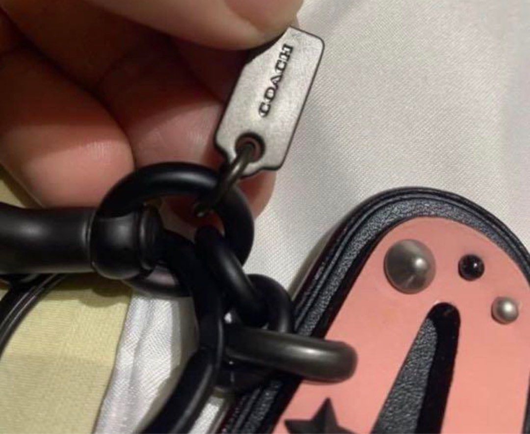 Authentic Brand New Coach x NASA Logo Leather Key Chain Luxury