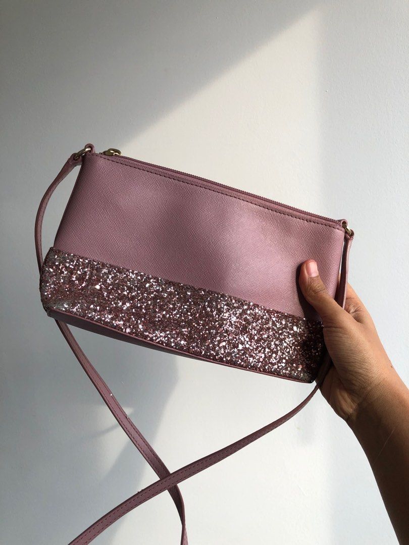 Kate spade pink new arrivals glitter crossbody