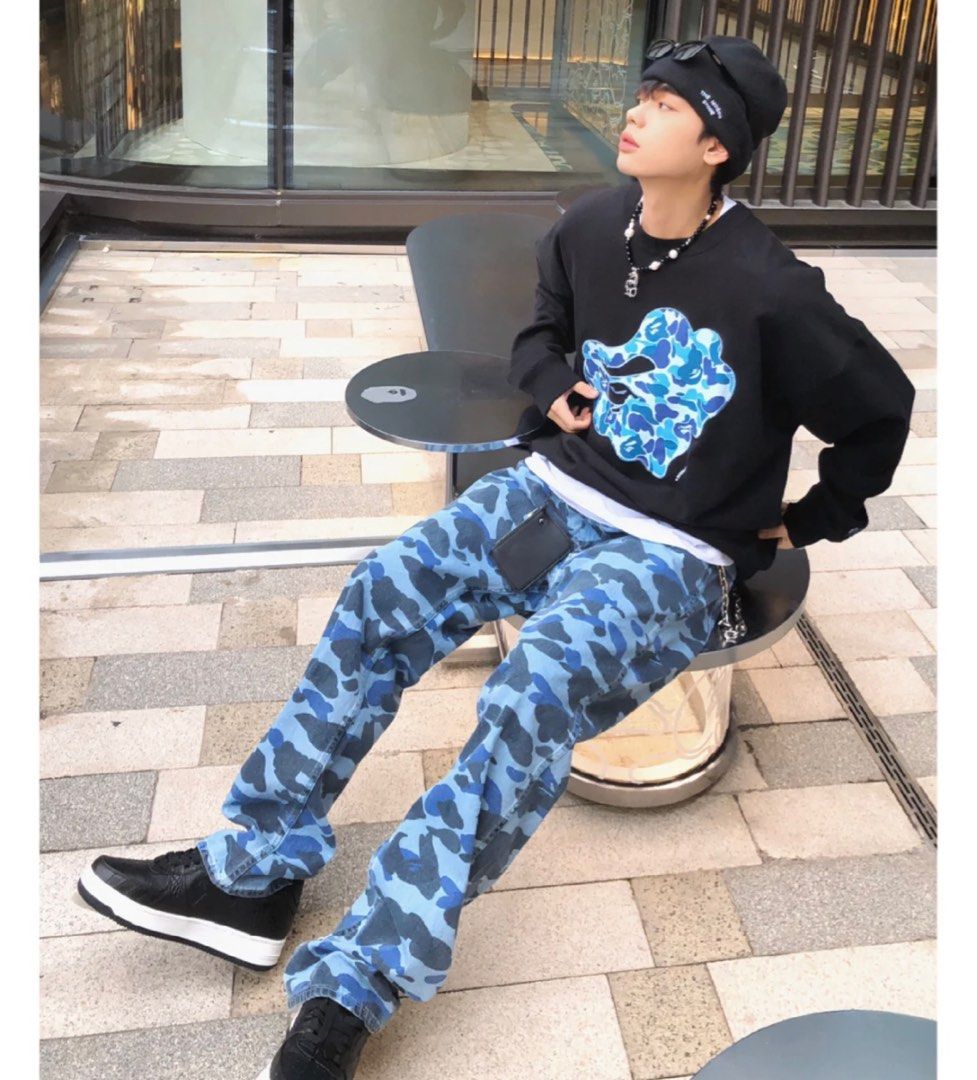 BAPE COLOR CAMO DENIM PANTS Men s Fashion Bottoms Jeans on Carousell