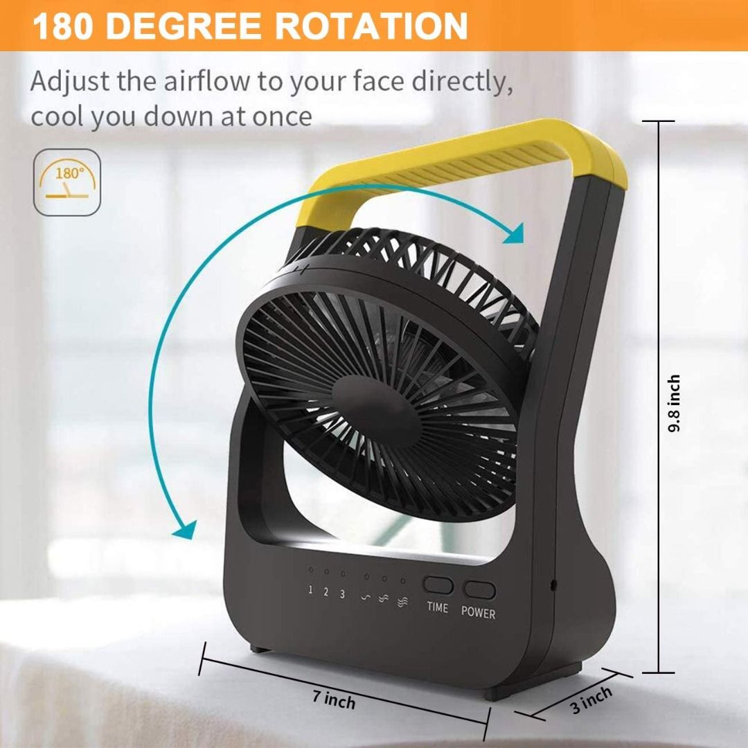 Battery Operated Fan, Super Long Lasting Battery Operated Fans for Camping, Portable DCell