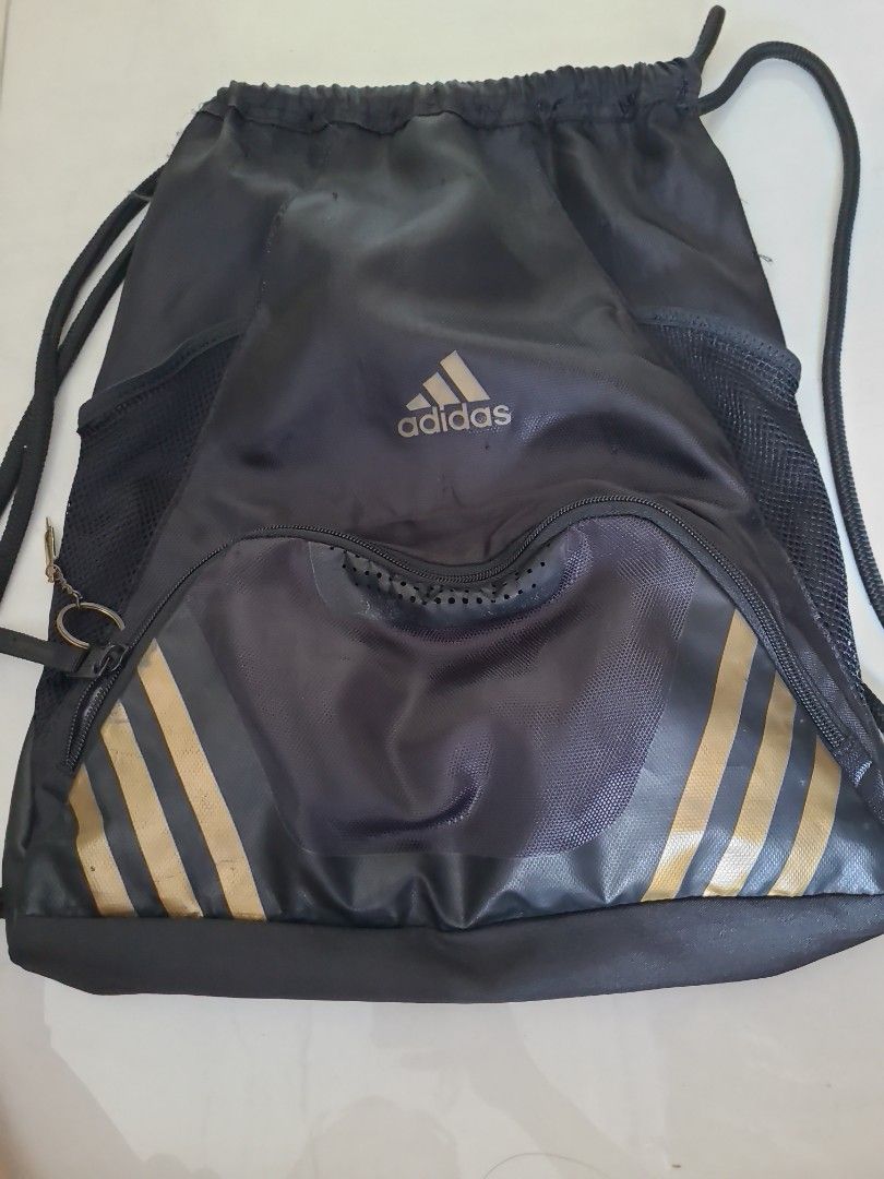 Black Adidas drawstring bag, Men's Fashion, Bags, Backpacks on Carousell