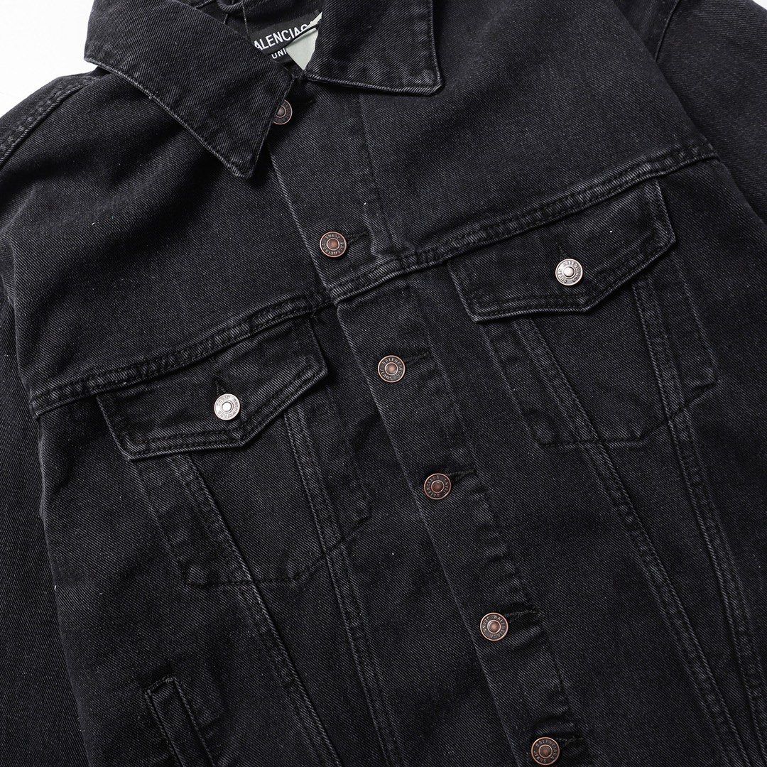 black Balenciaga denim jacket 23ss Men s Fashion Coats Jackets