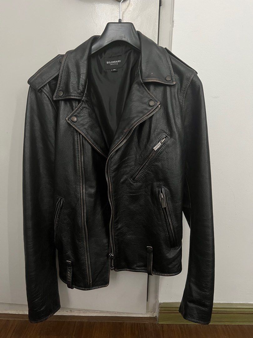 Bolongaro Trevor Real Leather Jacket (Black), Men's Fashion, Coats ...