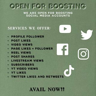 BOOSTING FOLLOWERS, LIKES AND VIEWS