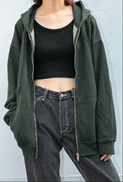 brandy melville forest green carla hoodie