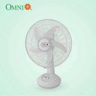 B&S Home Depot OMNI Rechargeable Desk Fan with LED Light 14" AC/DC with USB Charging Port - RDF-350