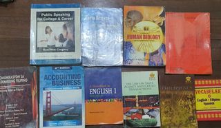 (Bundle) College Books Public speaking, History, Spanish, English, Law, Filipino, Algebra, EarthScience, Biology
