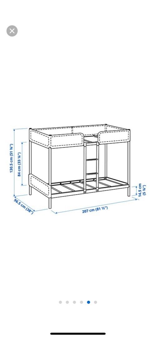 Bunk Bed Frame, Bed frame, mattress sold separately, TUFFING Bunk bed