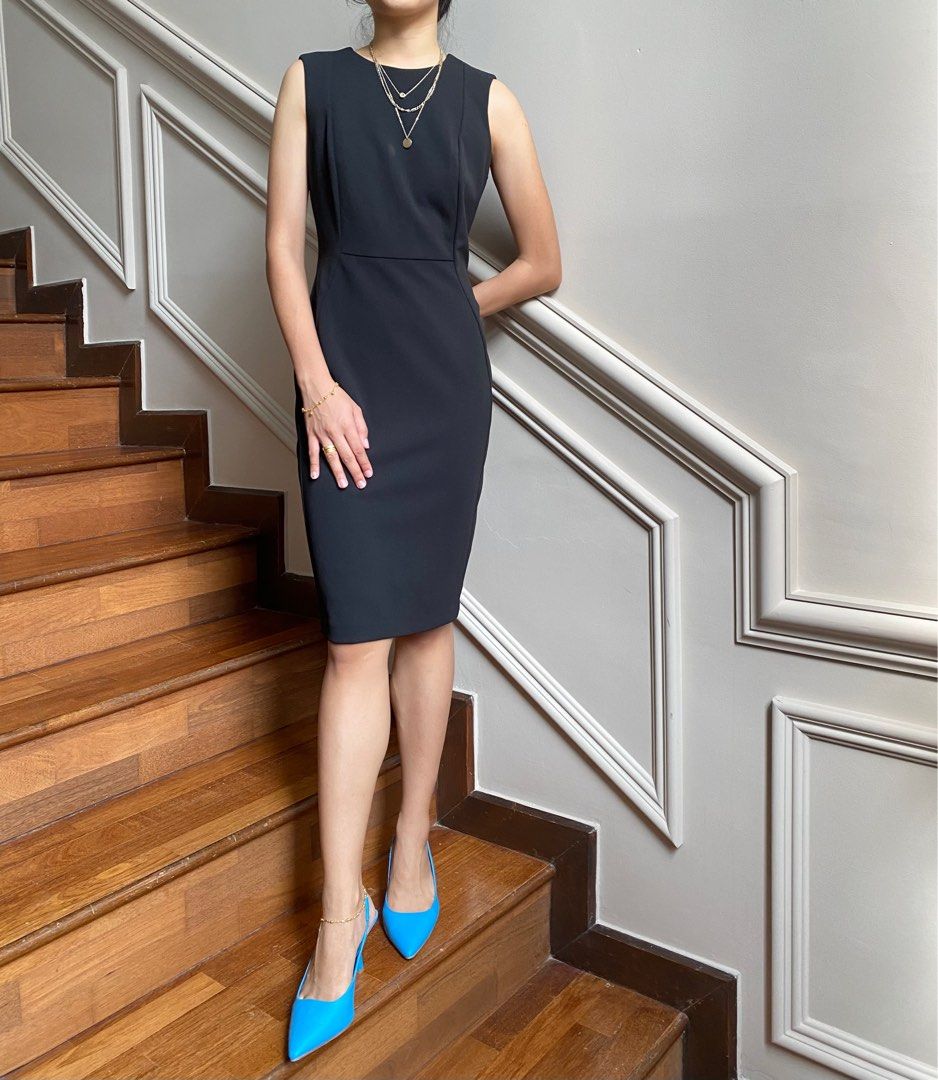 Calvin klein deals black dress sleeveless