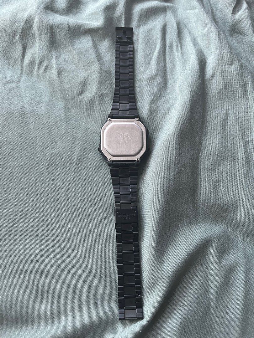 Casio plain black watch sales
