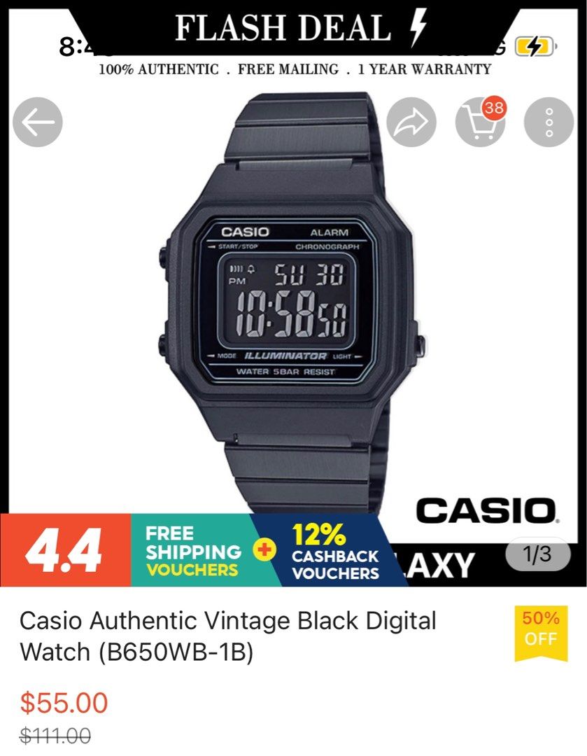 Casio plain cheap black watch