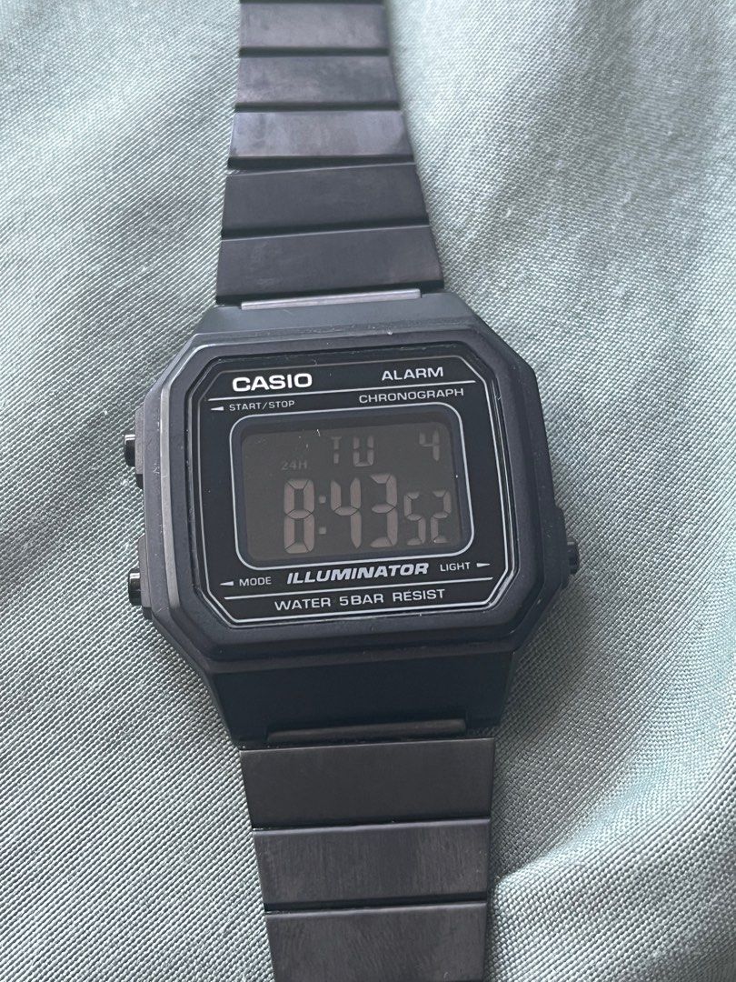 Casio stainless steel best sale watch black
