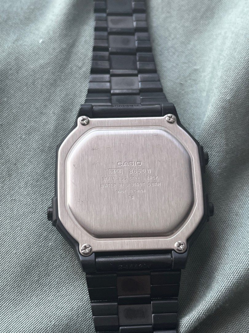 Casio stainless steel top back water resistant 5bar