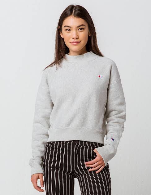 Champion mock shop neck cropped sweatshirt