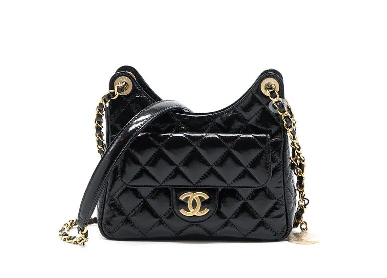 Chanel 22 Mini Hobo Handbag in Black Shiny Calfskin and GHW – Brands Lover