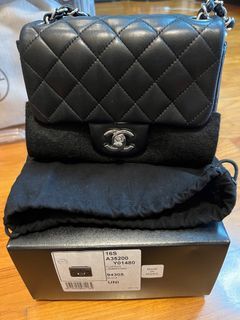 Chanel Small Matte Black Chevron-Quilted Caviar Classic Double Flap