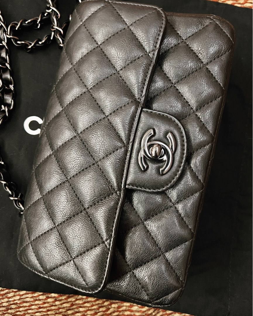 Chanel mini rectangular so black, Luxury, Bags & Wallets on Carousell