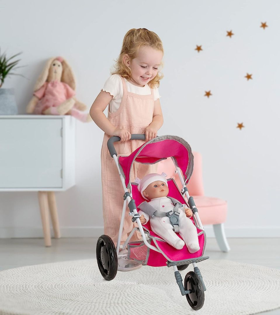 Chicco Junior Active 3 Wheeled Pushchair Toy Dolls Buggy In Pink And