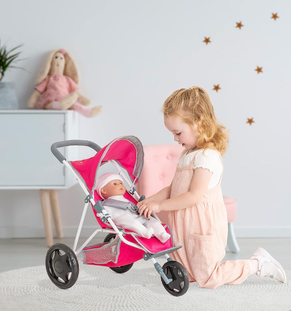 Chicco Junior Active 3 Wheeled Pushchair Toy Dolls Buggy In Pink And