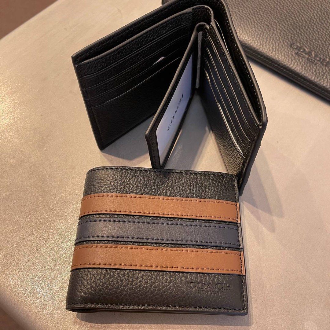 Coach wallet online varsity stripe