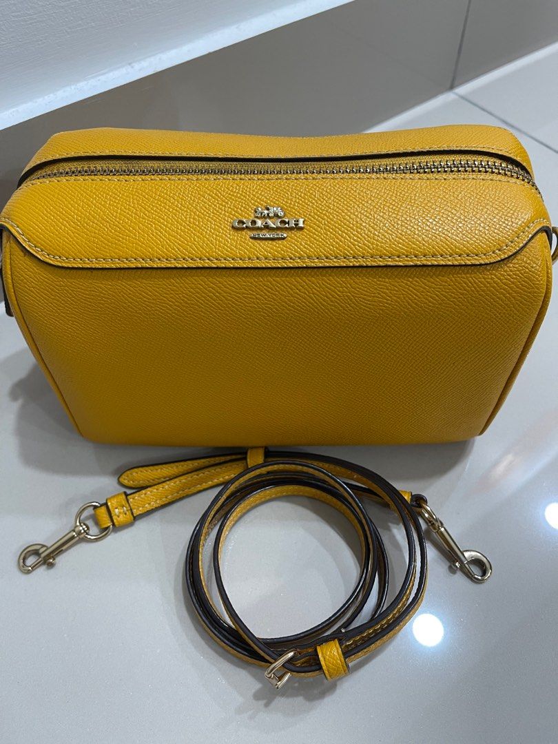 Coach Mustard Yellow Sling Bag, Luxury, Bags & Wallets on Carousell