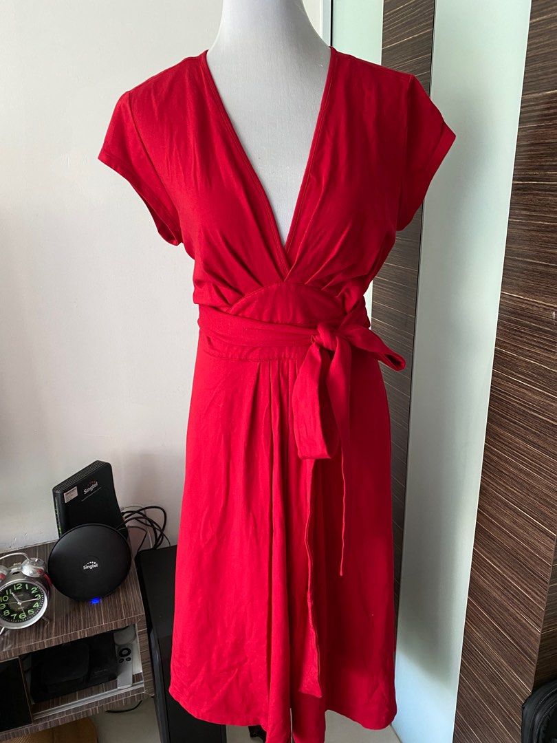 Red kimono style dress on sale