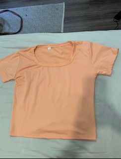 Crop Top Orange Shirt Korean