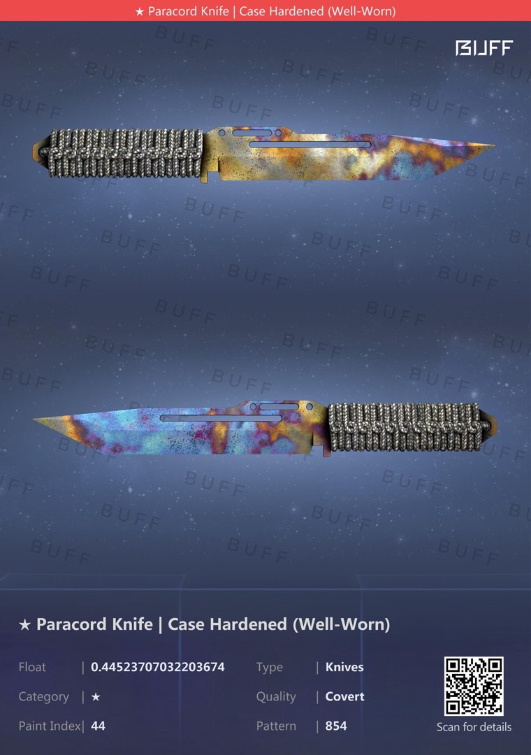 CSGO Case Hardened Paracord Knife 80 Blue, Video Gaming, Gaming