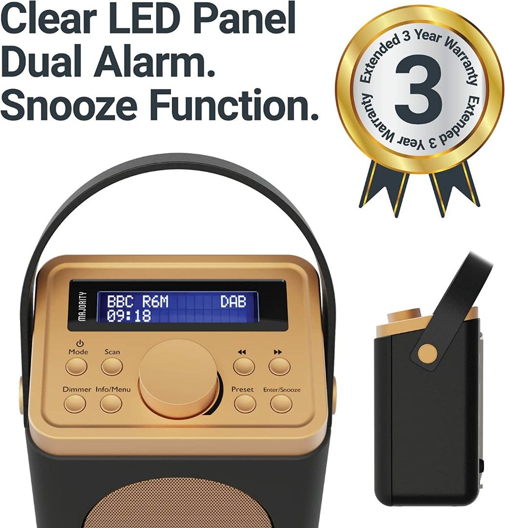 DAB+ Digital and FM Bluetooth radio | Battery Powered Portable DAB ...