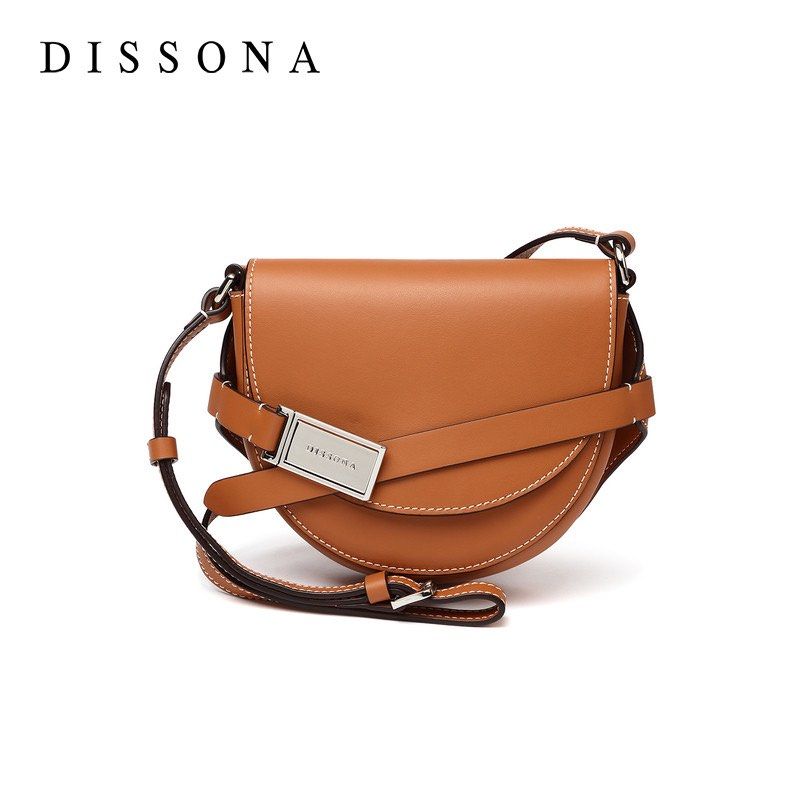 Dissona women's genuine leather shoulder bag chain bag small cross