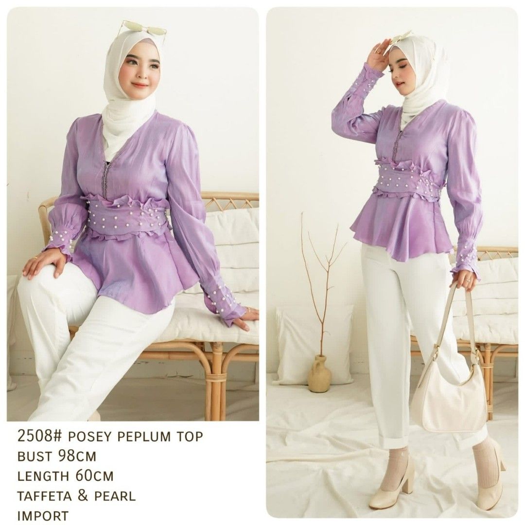 Baju peplum top deals