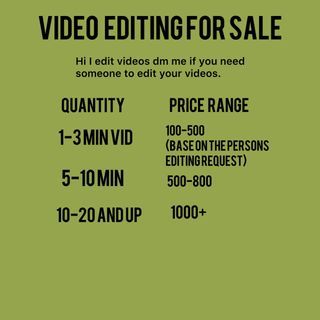 EDITING VIDEOS FOR SALE (EDITOR)