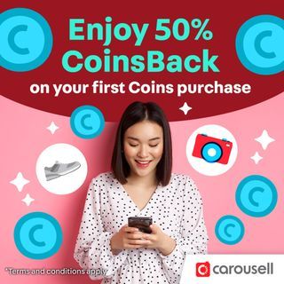 Enjoy 50% CoinsBack on your first Coins purchase