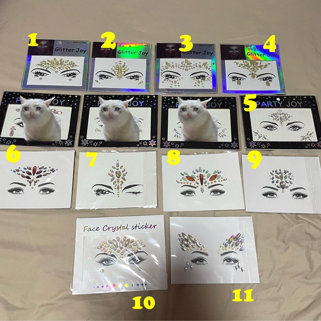 Face Gems Stickers, Hobbies & Toys, Stationery & Craft, Occasions