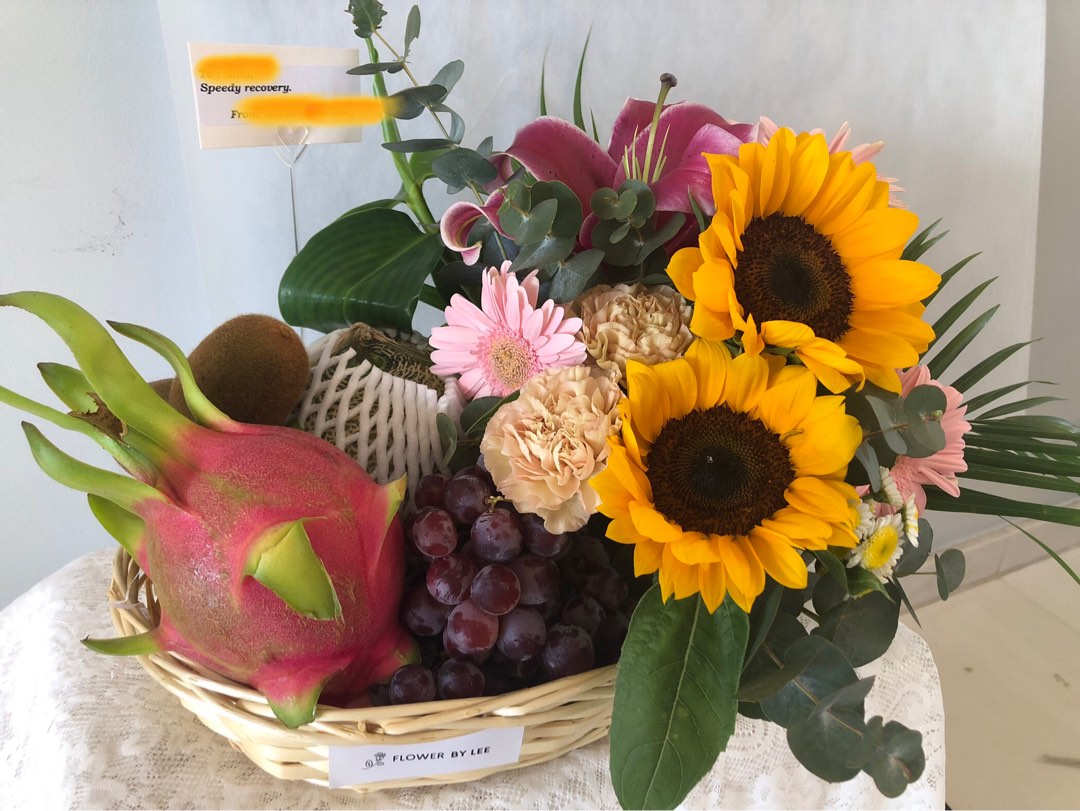Get well soon fruits and flowers basket, Hobbies & Toys, Stationery