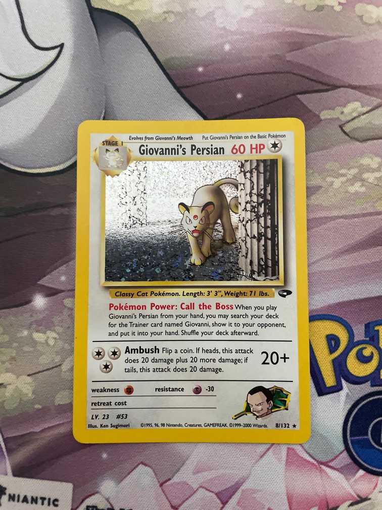 1999 persian pokemon card value 2000 Gym Challenge Giovanni's Holo MK PSA 4 #8 1st Collectibles proof acrylic case 1999 Pokemon Jungle 1st Edition