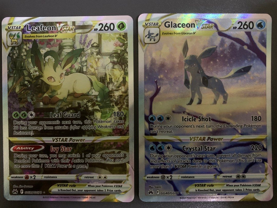 Glaceon Vstar & Leafeon Vstar Galarian Gallery (GG) - Crown Zenith