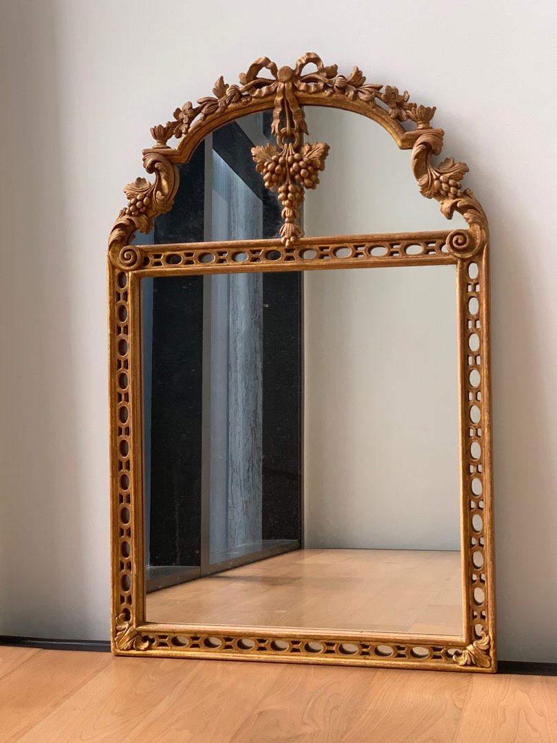Gold Antique Look Wall Mirror, Furniture & Home Living, Home Decor