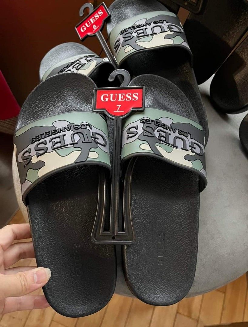 Guess Slides Mens US7 8 9 10 Men s Fashion Footwear Slippers Slides on Carousell