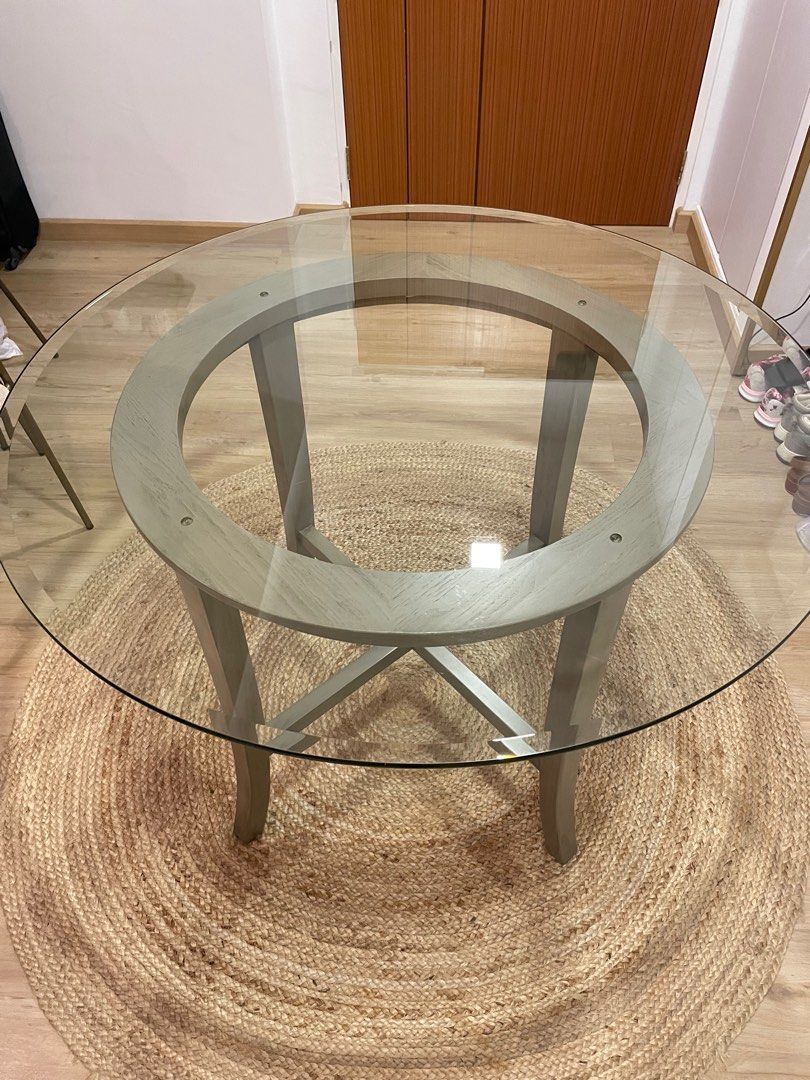 Halo Crate Barrel Dining Table 42 Glass Top Furniture Home
