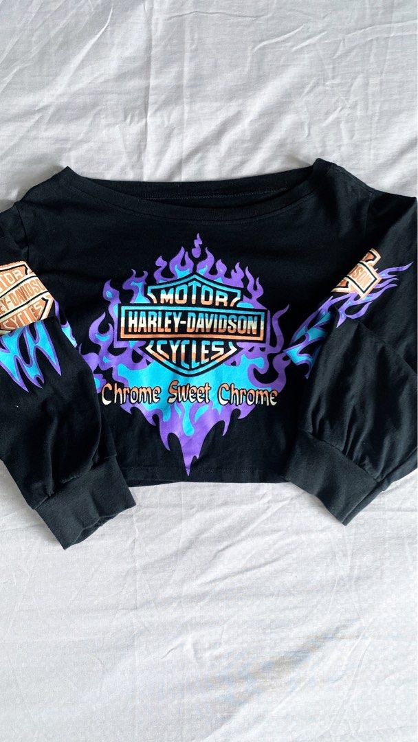 Harley davidson on sale cropped sweatshirt