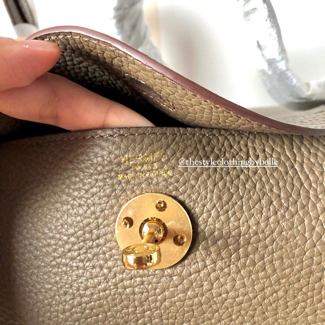 HERMES NEW Lindy 26 Taupe Etoupe Leather Palladium Top Handle