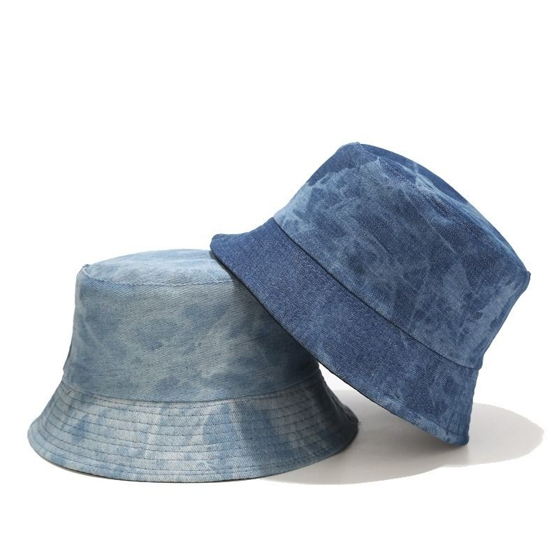 High Quality Plain Blank Solid Denim Jeans 2 Color Dual Reversible Unisex Men Women Cotton Bucket Hat Cap